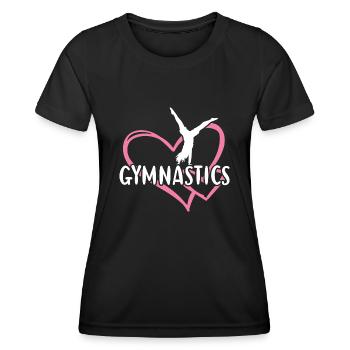 Sport Heart Gymnastics - Frauen Funktions-T-Shirt - Schwarz - Vorne - AI Model Female 172 light (172cm)