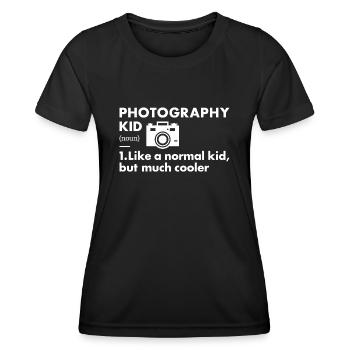 Photographer Kid Definition Photography - Women's Functional T-Shirt - black - Front - AI Model Female 172 light (172cm)