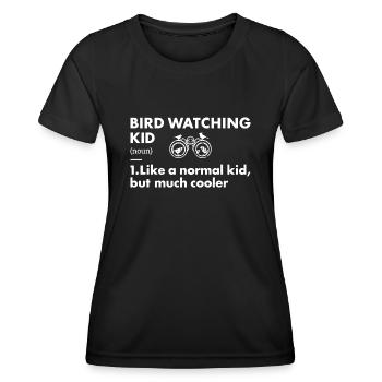 Bird Watcher Kid Definition Bird Watching - Frauen Funktions-T-Shirt - Schwarz - Vorne - AI Model Female 172 light (172cm)