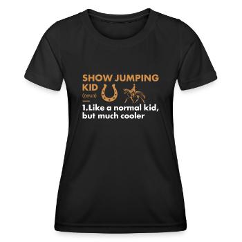 Jumper Kid Définition Saut d’obstacles - T-shirt sport Femme - noir - Devant - AI Model Female 172 light (172cm)