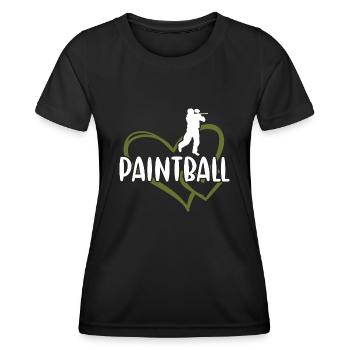 Sport Heart Paintball - Frauen Funktions-T-Shirt - Schwarz - Vorne - AI Model Female 172 light (172cm)
