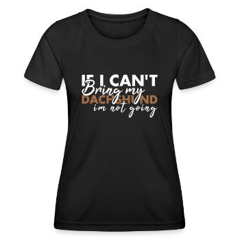 Si je ne peux pas amener mon teckel, je n’y vais pas - T-shirt sport Femme - noir - Devant - AI Model Female 172 light (172cm)