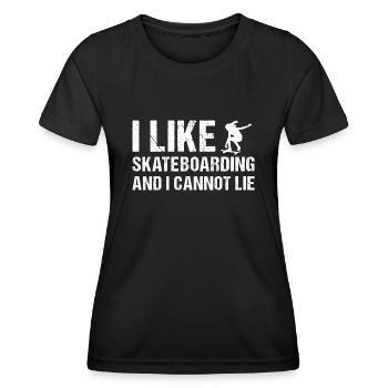 Sport I Like Skateboarding - Frauen Funktions-T-Shirt - Schwarz - Vorne - AI Model Female 172 light (172cm)