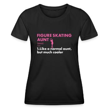 Sport Aunt Figure Skating - Women's Functional T-Shirt - black - Front - AI Model Female 172 light (172cm)