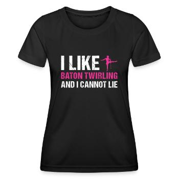 Baton Twirler J’aime Baton Twirling - T-shirt sport Femme - noir - Devant - AI Model Female 172 light (172cm)
