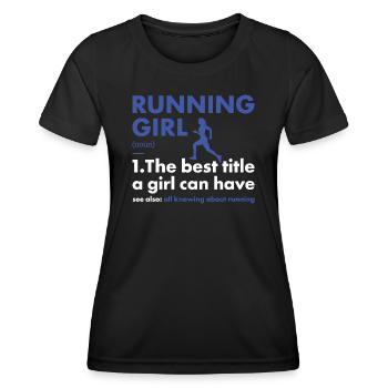 Sport Girl Running - Women's Functional T-Shirt - black - Front - AI Model Female 172 light (172cm)