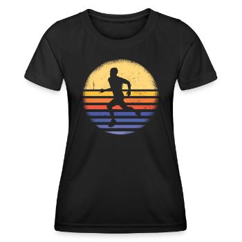 Sport Retro Sunset Running - Women's Functional T-Shirt - black - Front - AI Model Female 172 light (172cm)
