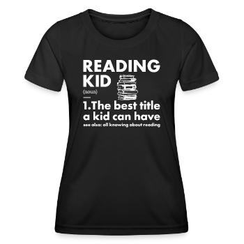 Reader Kid Definition Reading - Women's Functional T-Shirt - black - Front - AI Model Female 172 light (172cm)