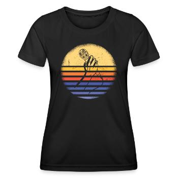Comedian Retro Sunset Stand Up Comedy - Frauen Funktions-T-Shirt - Schwarz - Vorne - AI Model Female 172 light (172cm)