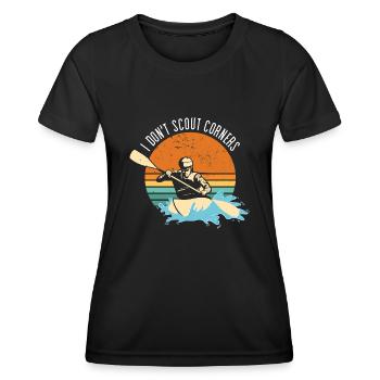 Je ne scout pas les coins Kayak en eau vive - T-shirt sport Femme - noir - Devant - AI Model Female 172 light (172cm)