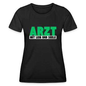 Arzt mit Leib und Seele - Frauen Funktions-T-Shirt - Schwarz - Vorne - AI Model Female 172 light (172cm)