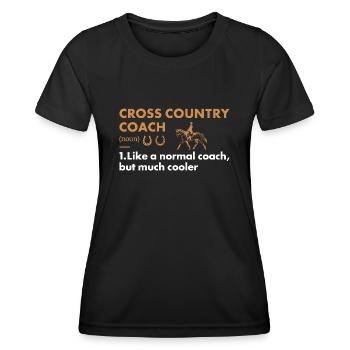 Définition de l’entraîneur Cross Country - T-shirt sport Femme - noir - Devant - AI Model Female 172 light (172cm)