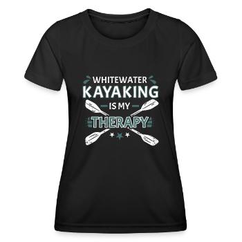 Whitewater Kayaking Is My Therapy - Frauen Funktions-T-Shirt - Schwarz - Vorne - AI Model Female 172 light (172cm)
