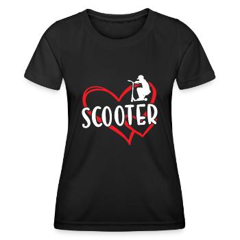 Sport Heart Scooter - Frauen Funktions-T-Shirt - Schwarz - Vorne - AI Model Female 172 light (172cm)