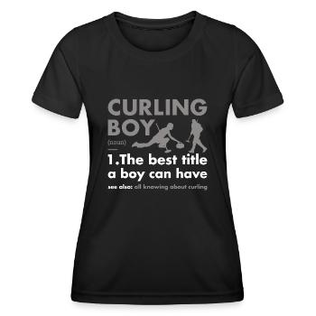 Sport Boy Définition Curling - T-shirt sport Femme - noir - Devant - AI Model Female 172 light (172cm)