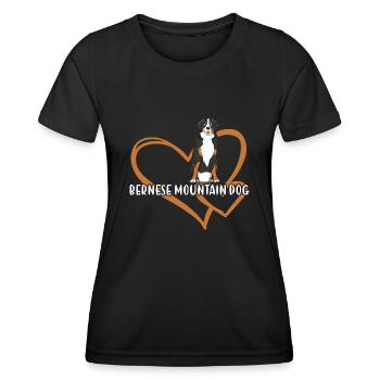 Bernese Mountain Dog Heart - Women's Functional T-Shirt - black - Front - AI Model Female 172 light (172cm)