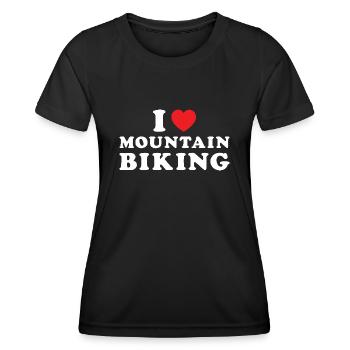 Biker I Love Mountain Biking - Women's Functional T-Shirt - black - Front - AI Model Female 172 light (172cm)