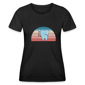 Hygienist Retro Sunset Dental Assistant - Frauen Funktions-T-Shirt - Schwarz - Vorne - AI Model Female 172 light (172cm)