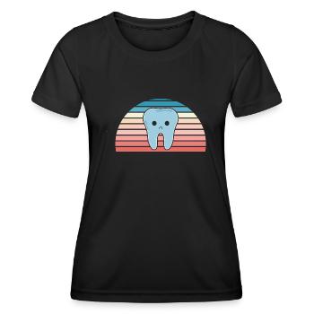 Hygienist Retro Sunset Dental Assistant - Frauen Funktions-T-Shirt - Schwarz - Vorne - AI Model Female 172 light (172cm)