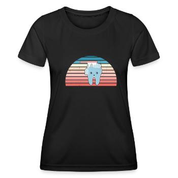Hygienist Retro Sunset Dental Assistant - Frauen Funktions-T-Shirt - Schwarz - Vorne - AI Model Female 172 light (172cm)