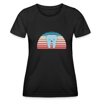 Hygienist Retro Sunset Dental Assistant - Frauen Funktions-T-Shirt - Schwarz - Vorne - AI Model Female 172 light (172cm)