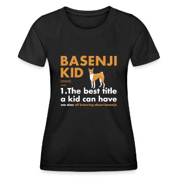 Chien Basenji Kid Définition - T-shirt sport Femme - noir - Devant - AI Model Female 172 light (172cm)