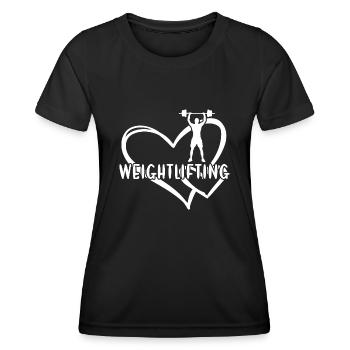 Sport Coeur Haltérophilie - T-shirt sport Femme - noir - Devant - AI Model Female 172 light (172cm)