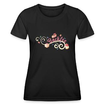 Backfee - Frauen Funktions-T-Shirt - Schwarz - Vorne - AI Model Female 172 light (172cm)
