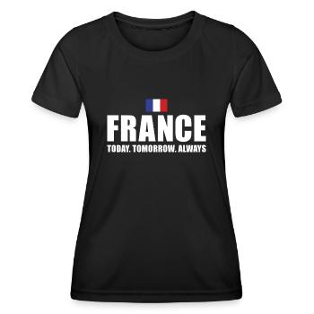 France Today Tomorrow Alaways France Rugby - Frauen Funktions-T-Shirt - Schwarz - Vorne - AI Model Female 172 light (172cm)