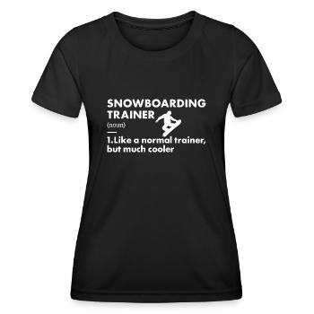 Sport Trainer Snowboarding - Frauen Funktions-T-Shirt - Schwarz - Vorne - AI Model Female 172 light (172cm)