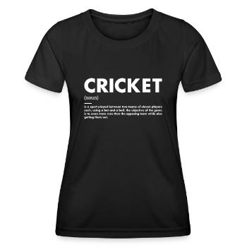 Sport Definition Cricket - Frauen Funktions-T-Shirt - Schwarz - Vorne - AI Model Female 172 light (172cm)