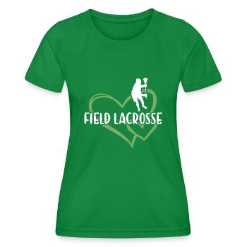 Sport Heart Field Lacrosse - Frauen Funktions-T-Shirt - Kelly Green - Vorne - AI Model Female 172 dark (172cm)