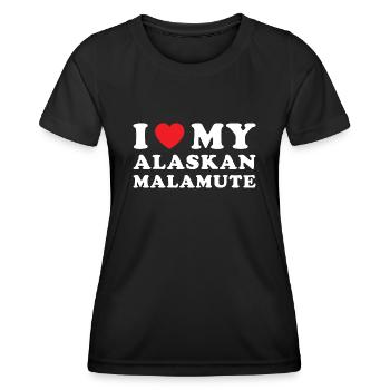 I Love My Alaskan Malamute - Women's Functional T-Shirt - black - Front - AI Model Female 172 light (172cm)