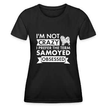 Je préfère le terme d’obsédé par les Samoyèdes - T-shirt sport Femme - noir - Devant - AI Model Female 172 light (172cm)