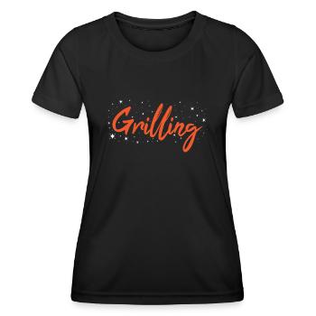 Griller Grilling - Frauen Funktions-T-Shirt - Schwarz - Vorne - AI Model Female 172 light (172cm)