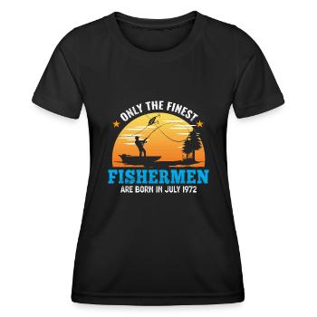 July 1972 - 50th birthday gift. Angler. - Women's Functional T-Shirt - black - Front - AI Model Female 172 light (172cm)