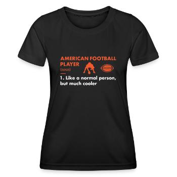 Sport Player Definition American Football - Frauen Funktions-T-Shirt - Schwarz - Vorne - AI Model Female 172 light (172cm)