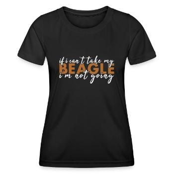 Si je ne peux pas prendre mon beagle, je n’y vais pas - T-shirt sport Femme - noir - Devant - AI Model Female 172 light (172cm)