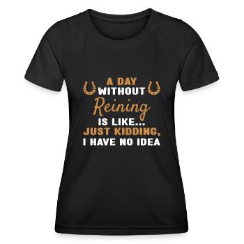 Reiner Une journée sans reining - T-shirt sport Femme - noir - Devant - AI Model Female 172 light (172cm)