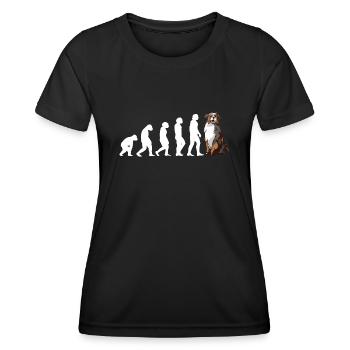 Évolution du chien Aussie - T-shirt sport Femme - noir - Devant - AI Model Female 172 light (172cm)
