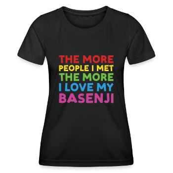 Dog More People I Met The More I Love My Basenji - Women's Functional T-Shirt - black - Front - AI Model Female 172 light (172cm)