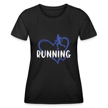 Sport Heart Running - Women's Functional T-Shirt - black - Front - AI Model Female 172 light (172cm)