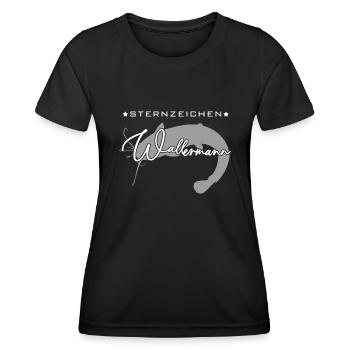 Sternzeichen Wallermann lustiger Wallerspruch Wels - Frauen Funktions-T-Shirt - Schwarz - Vorne - AI Model Female 172 light (172cm)