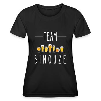 team binouze - T-shirt sport Femme - noir - Devant - AI Model Female 172 light (172cm)
