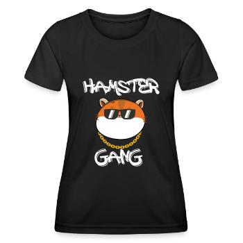 Hamster Gang - T-shirt sport Femme - noir - Devant - AI Model Female 172 light (172cm)