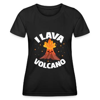 I Volcan de lave - T-shirt sport Femme - noir - Devant - AI Model Female 172 light (172cm)