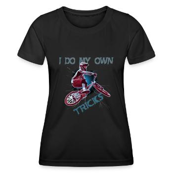 Cool BMX eigene BMX Tricks und Stunts - Frauen Funktions-T-Shirt - Schwarz - Vorne - AI Model Female 172 light (172cm)