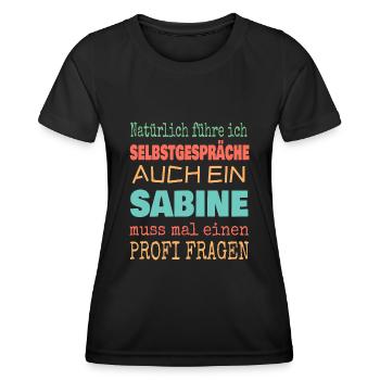 Sabine - Frauen Funktions-T-Shirt - Schwarz - Vorne - AI Model Female 172 light (172cm)