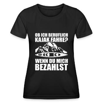 Kajak Geschenkidee Kanu Paddeln Kajakfahren - Frauen Funktions-T-Shirt - Schwarz - Vorne - AI Model Female 172 light (172cm)