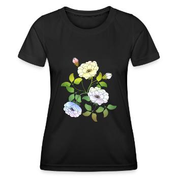 Fleur - T-shirt sport Femme - noir - Devant - AI Model Female 172 light (172cm)